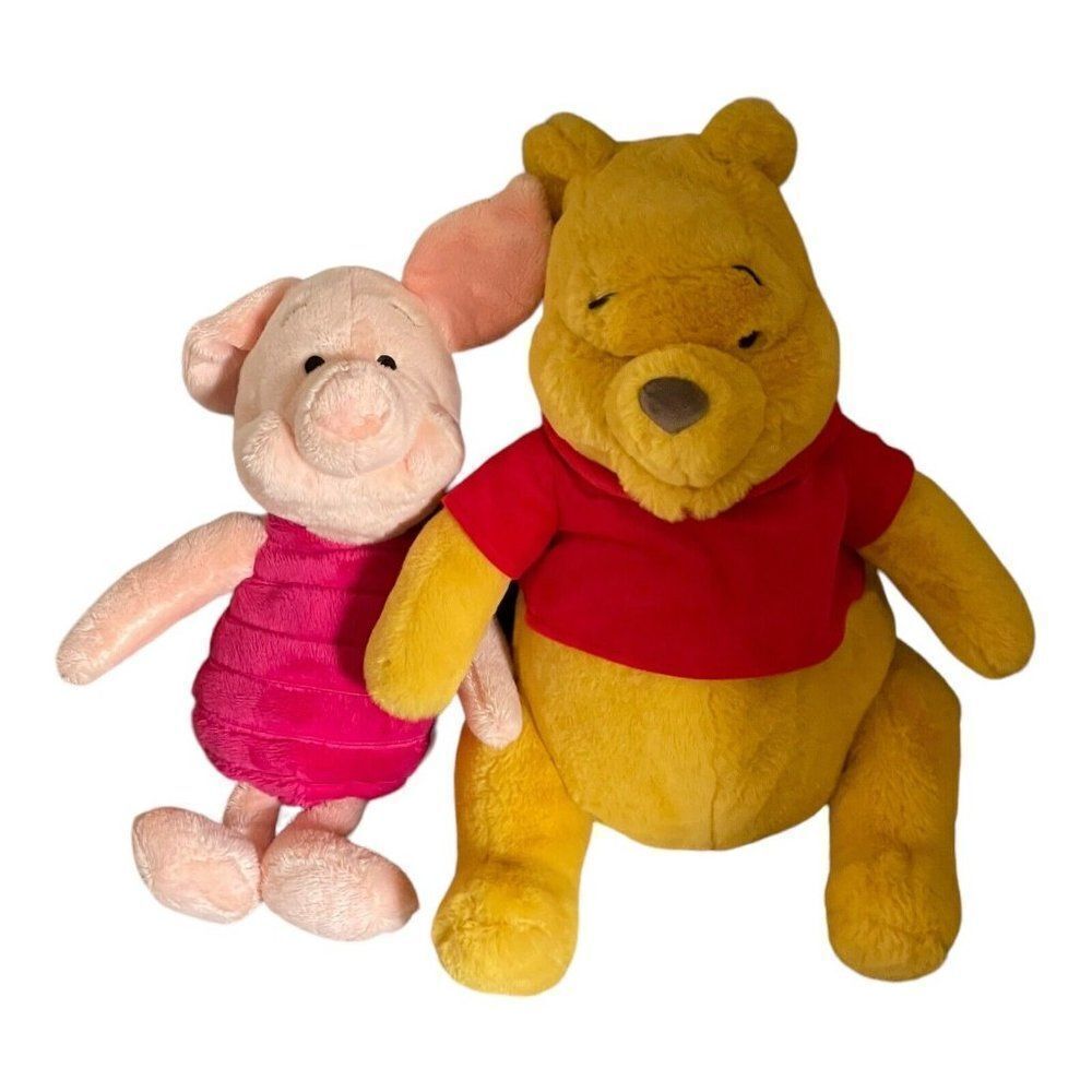 Disney Store Winnie The Pooh Plush and Piglet The Pig Plush Toy Stuffed Animal